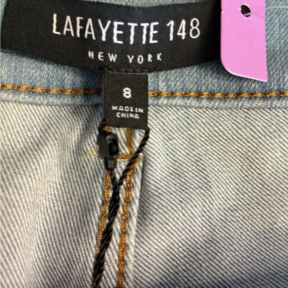 Lafayette 148 New York Light Blue Jay Straight Leg Jeans - Picture 6 of 7